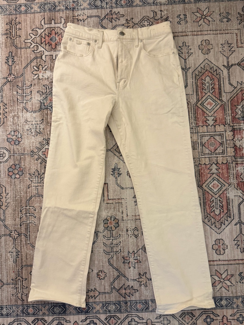 Madewell White Denim Jeans ‘90s Straight Jeans